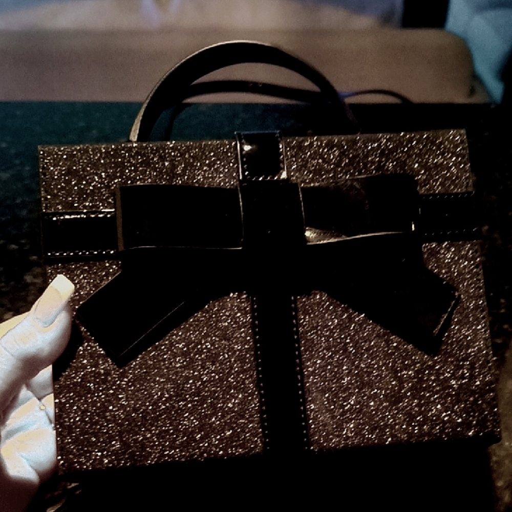 Kate Spade Elegant Black Glitter Evening Bag - Picture 6 of 7